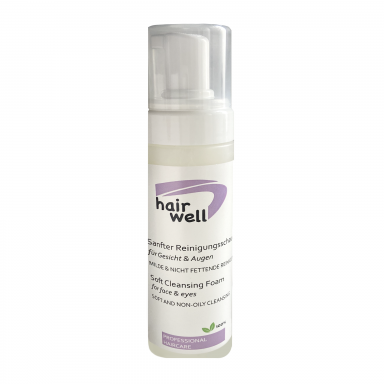 HAIRWELL SOFT CLEANSIN FOAM - valomosios putos veidui, antakiams, blakstienoms HAIRWELL SOFT CLEANSIN FOAM - valomosios putos veidui, antakiams, blakstienoms