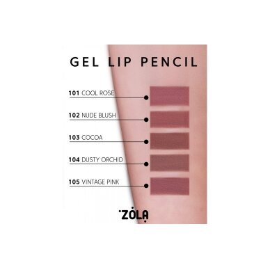 ZOLA gelinis lūpų pieštukas – 102 NUDE BLUSH 3